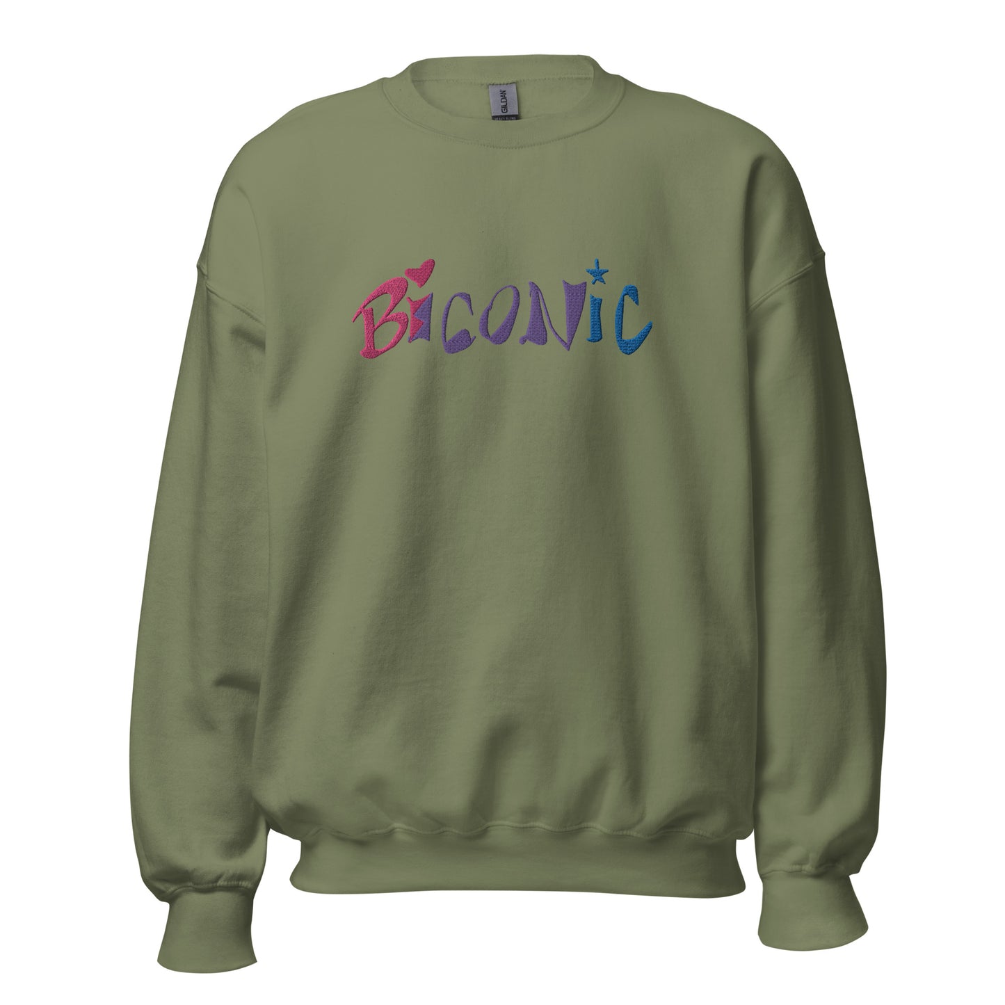 Cuello redondo unisex bordado