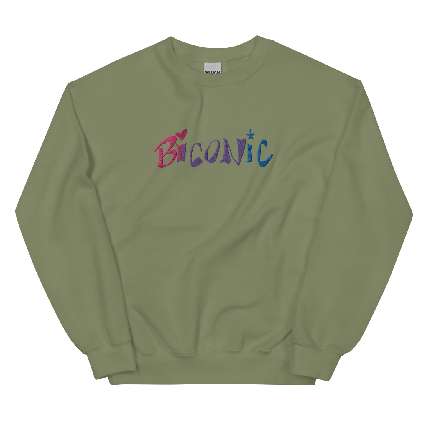 Cuello redondo unisex bordado