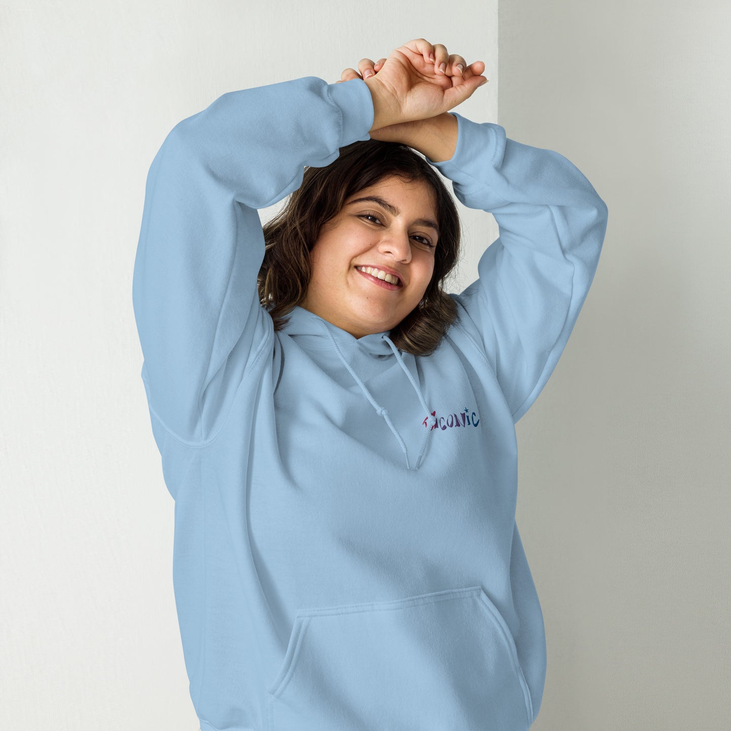 Sudadera unisex con capucha bordada en el pecho izquierdo