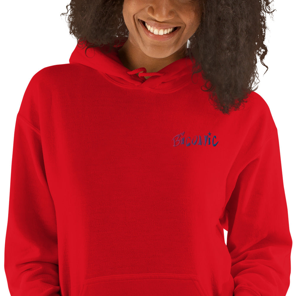Sudadera unisex con capucha bordada en el pecho izquierdo