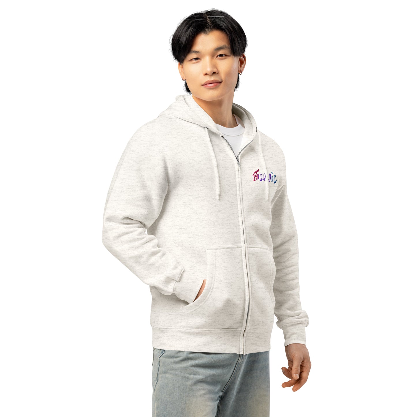 Bi Verse embroidered Premium full zip hoodie