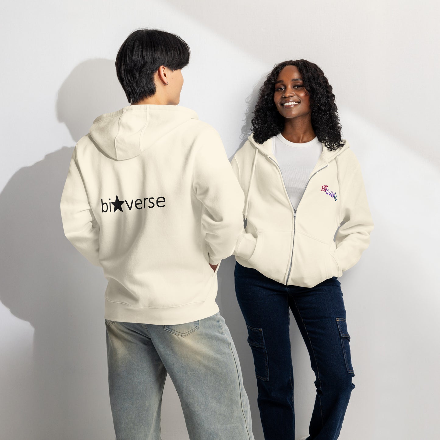 Bi Verse embroidered Premium full zip hoodie