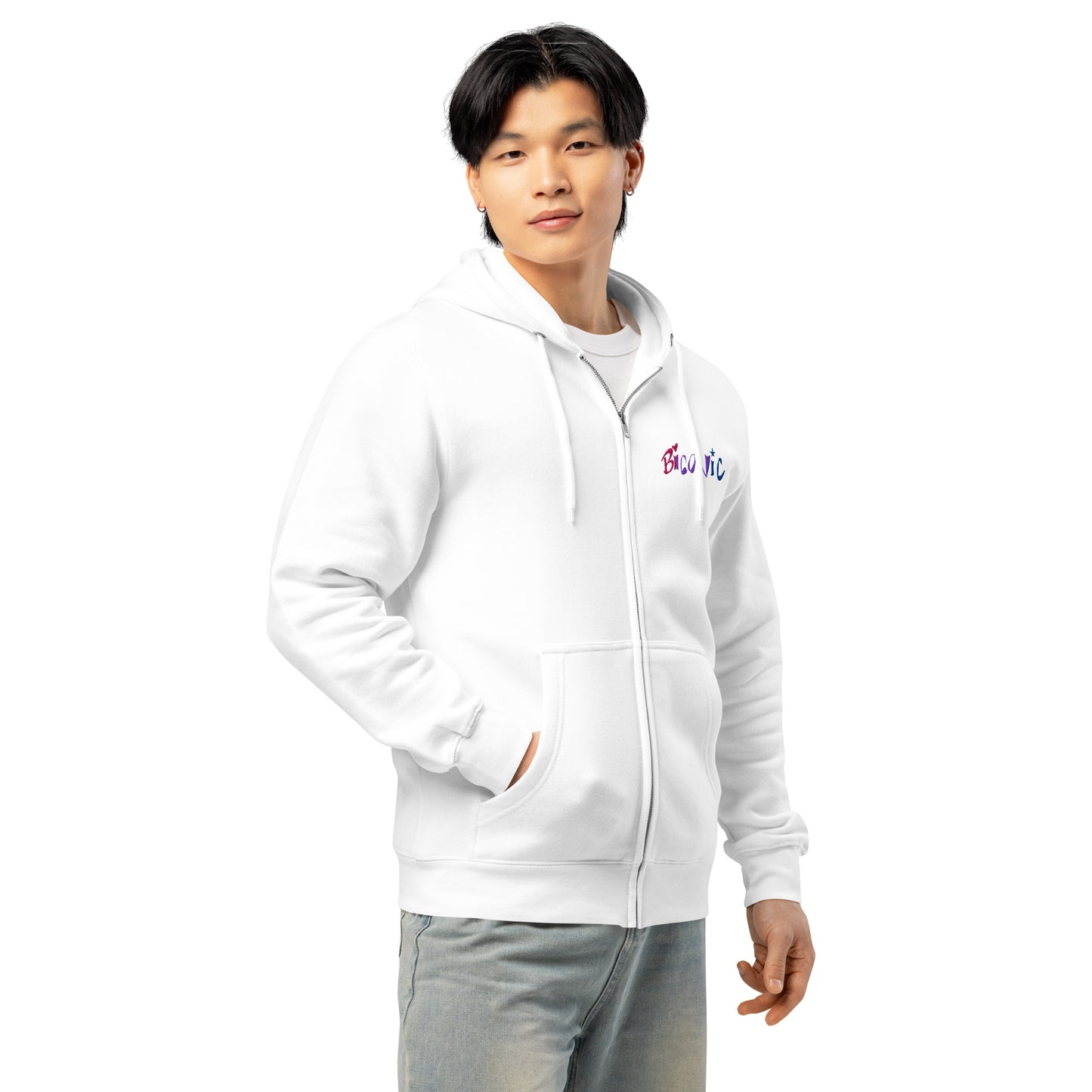 Bi Verse embroidered Premium full zip hoodie